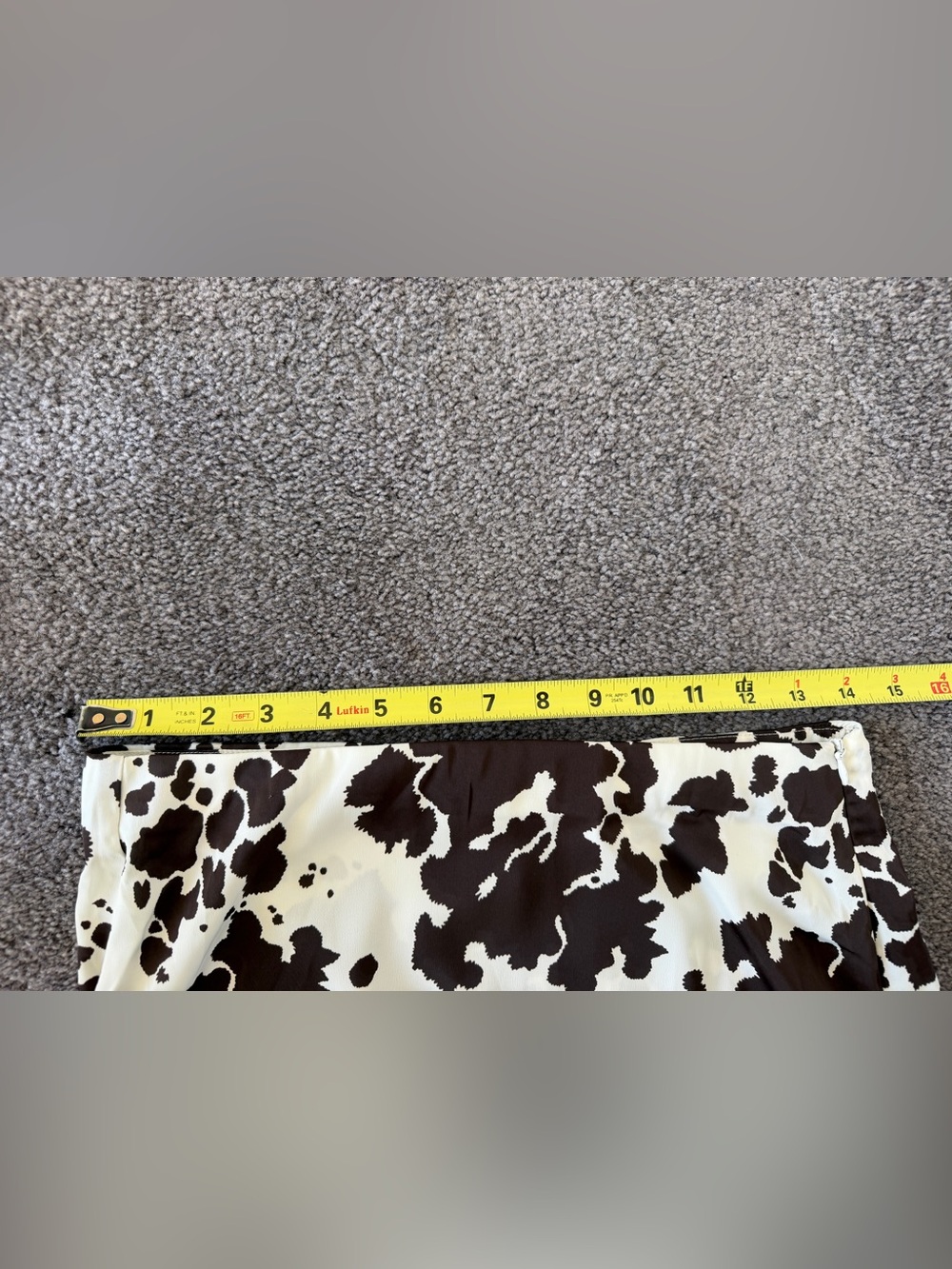 Women's silky Cow Print Maxi Skirt - White and Brown - Picture 4 of 7